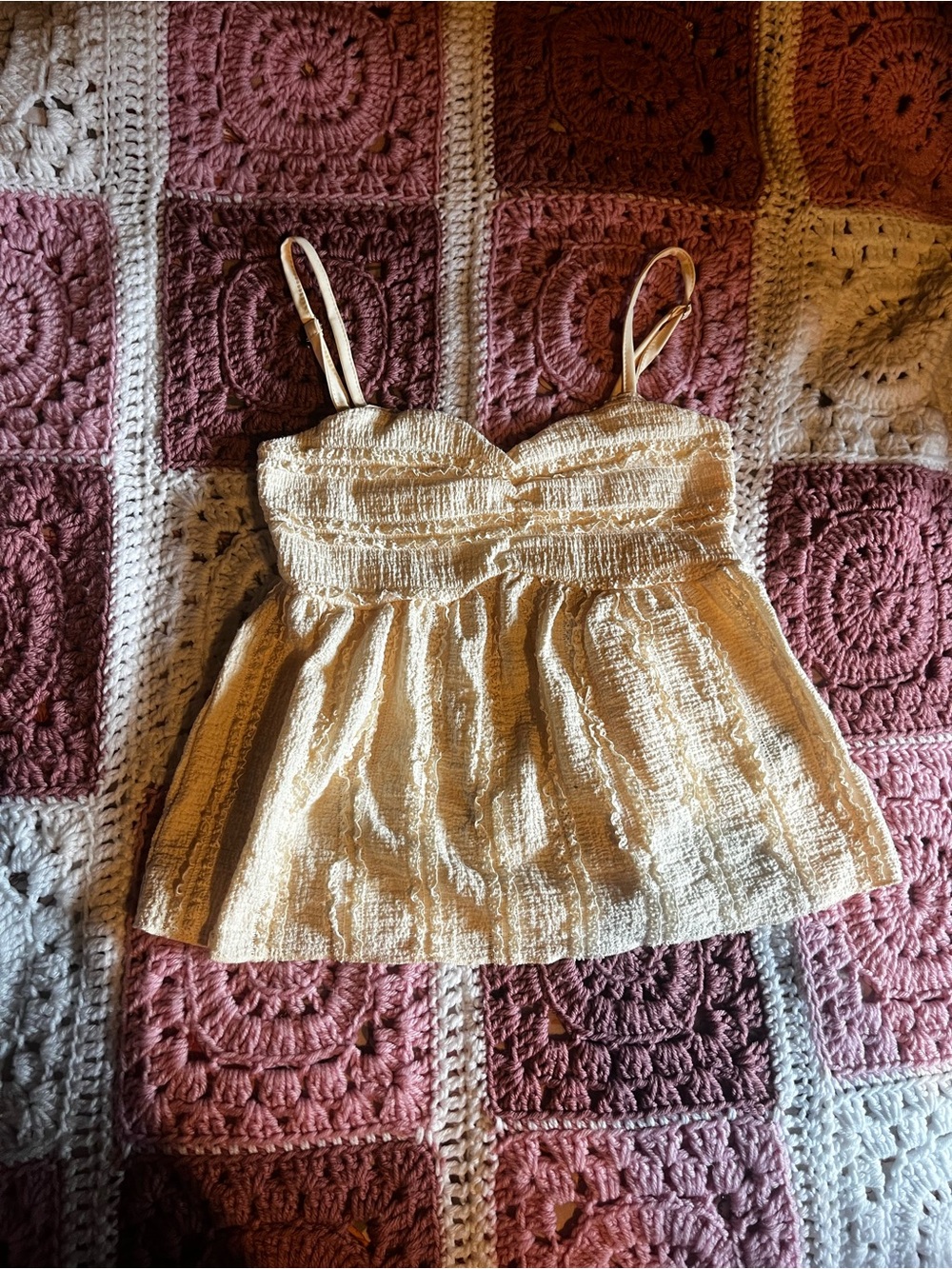 Pastel Yellow Smocked Tank Top